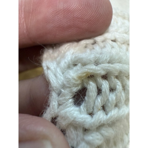 Vtg Knit Cardigan Retro Academia Granny Sweater Cottage Shabby Pearls Large - Picture 16 of 16